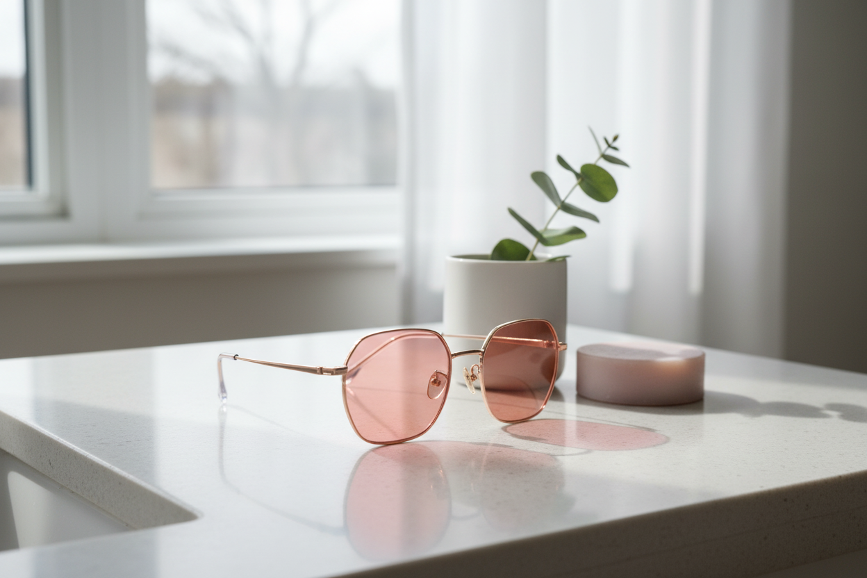 Glasses on counter