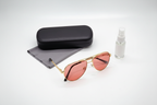 Men's FL-41 Aviator Glasses 1465 with black clamshell case, lens cleaning cloth, and lens cleaner bottle